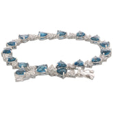 Trillion Blue London Topaz Sterling Silver Bracelet with Accent